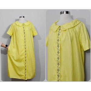 Yellow Button Up House Dress/Nightgown